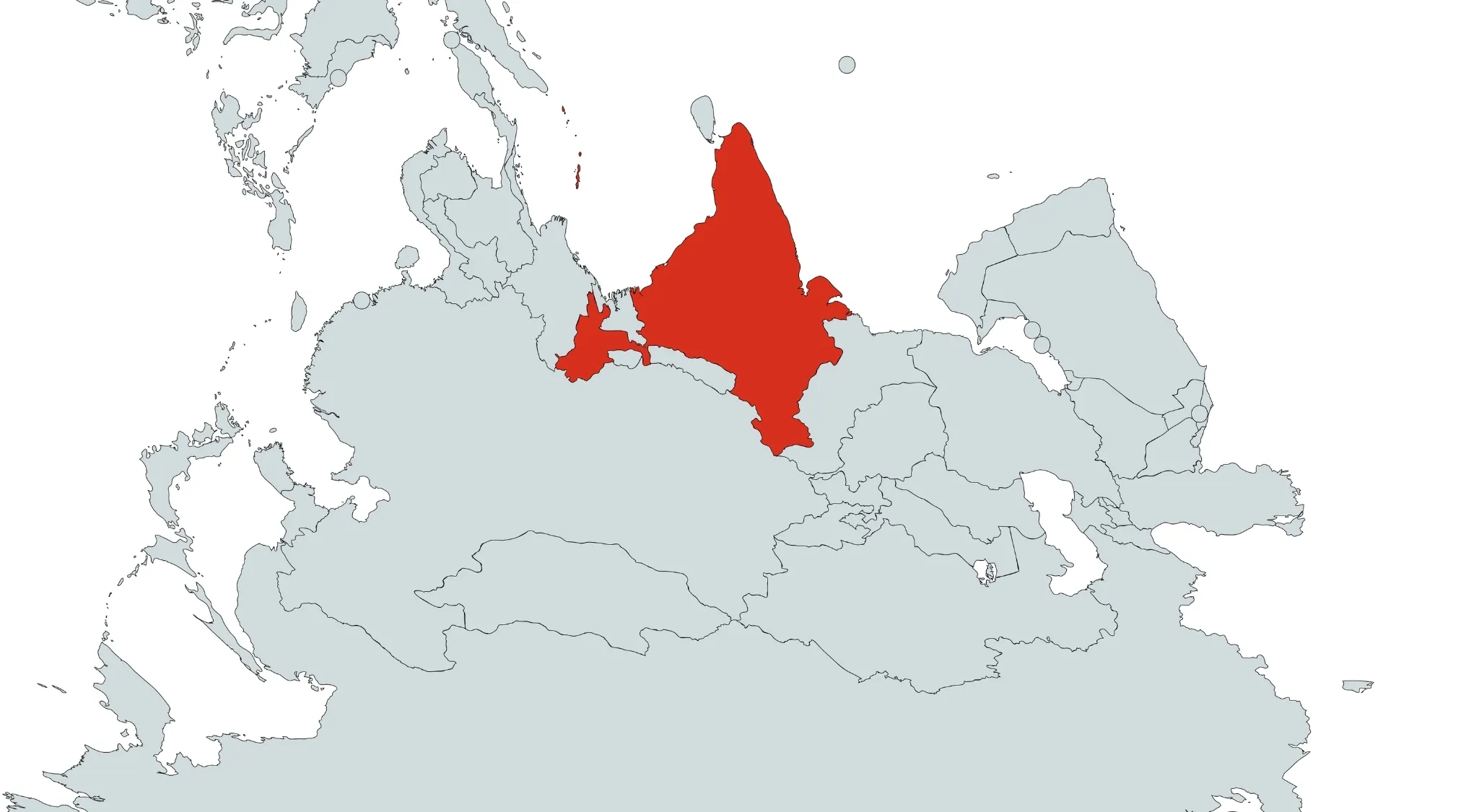 Geography Challenge: A map with a country highlighted in red, part of a guess the country game.