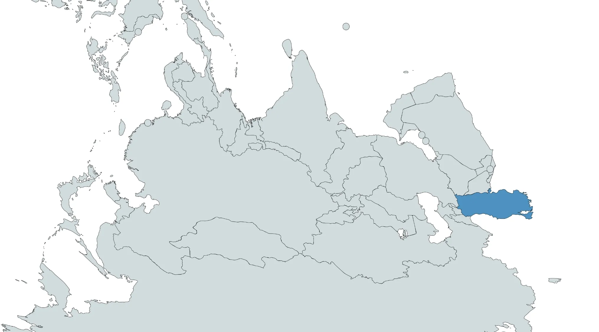 Geography Challenge: A crazy map with a country highlighted in blue. Guess the country in this geography challenge.