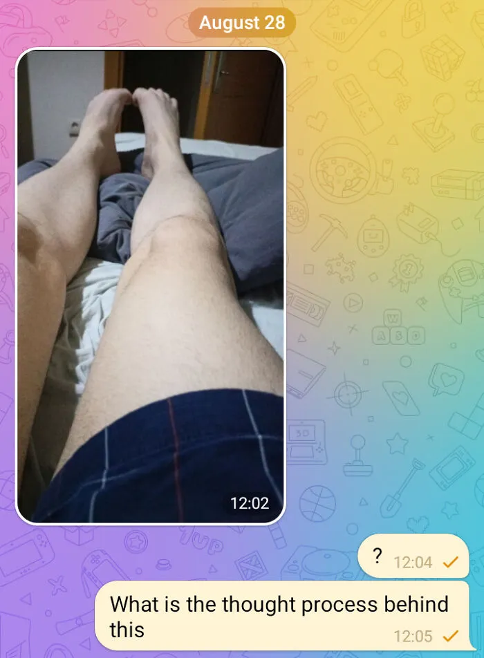 The Man I’m Talking To Sent This Without Any Context. The Toes Clenched?