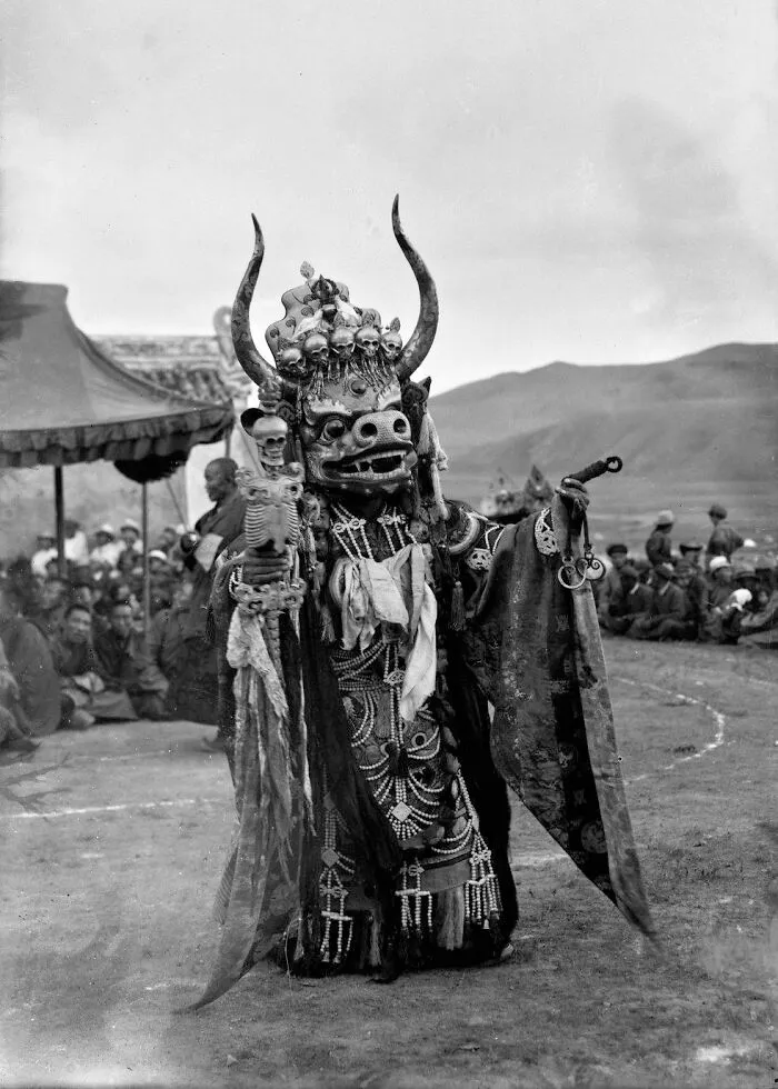 A Tsam Mask Dance At Ulaanbaatar, Mongolia, CA. 1925 [670x550]