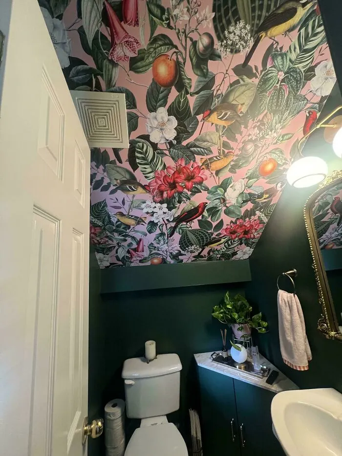 I Didn’t Take A “Before”, But Here’s The “After” Of My Little Powder Room Under The Stairs