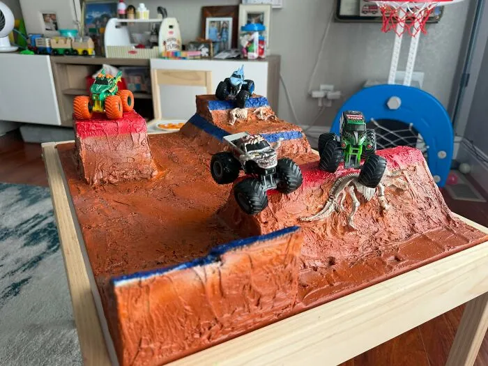 Made A Monster Jam Table For My Monster Truck Obsessed 2 Year Old