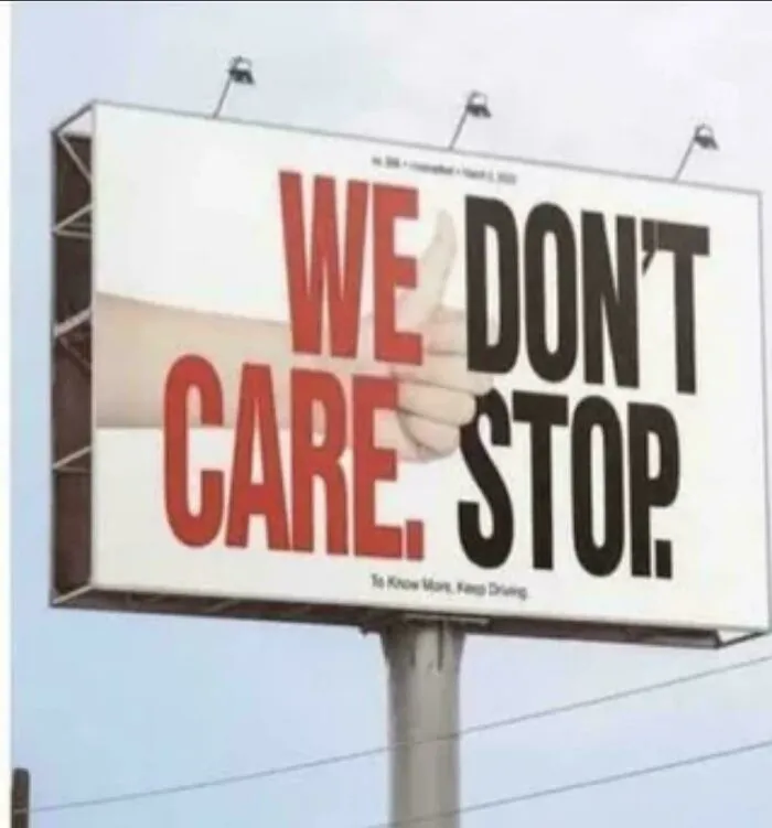 We Don't Care. Stop