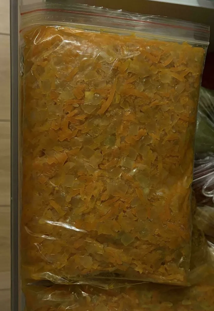 This Little Kitchen Hack Saves Me Tons Of Time: I Prep And Sauté Onions And Carrots In Advance, Freeze Them, And Just Break Off What I Need Later