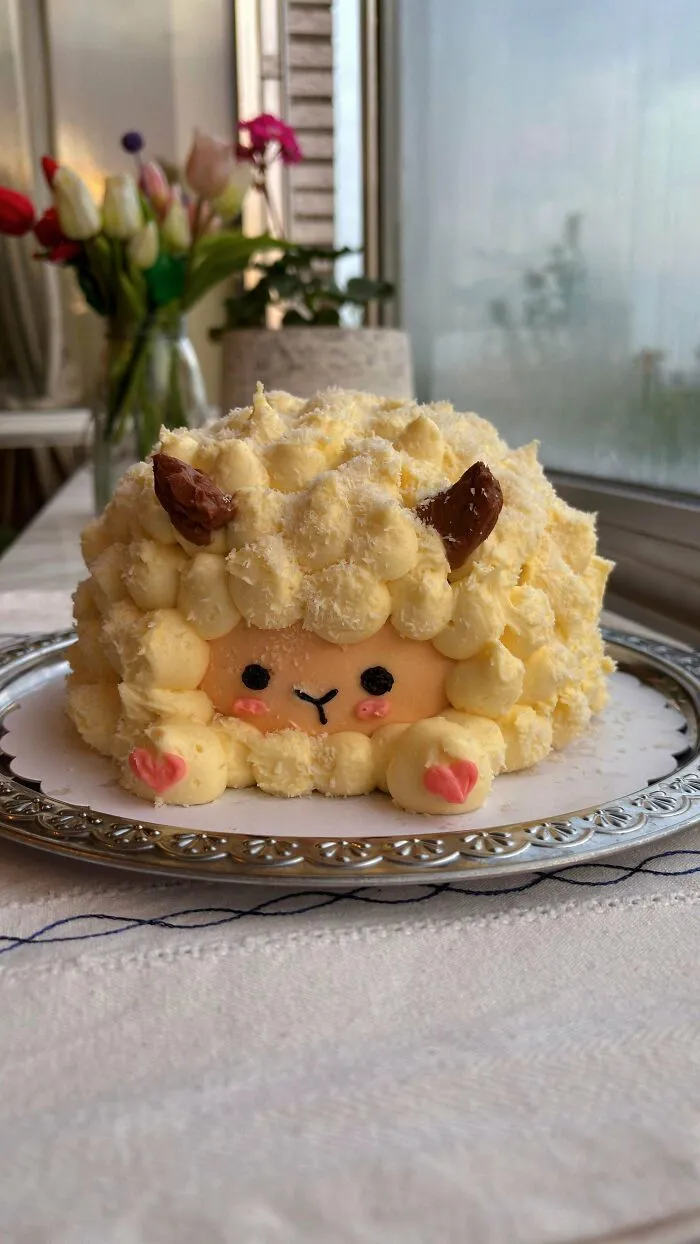 I Made Blueberry Lemon Sheep Cake For Eid Al Adha