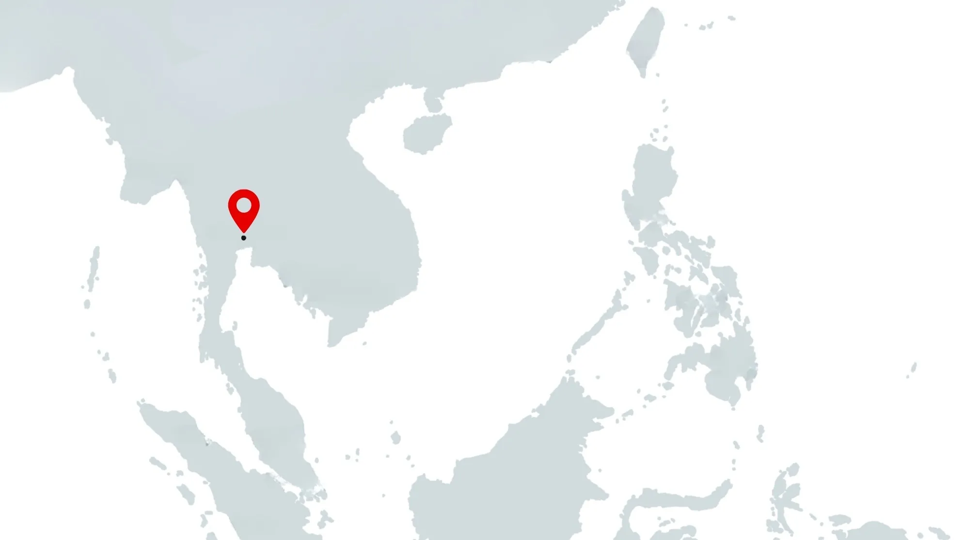 A borderless map of Southeast Asia with a red map pin on a country, challenging viewers to guess the capital.