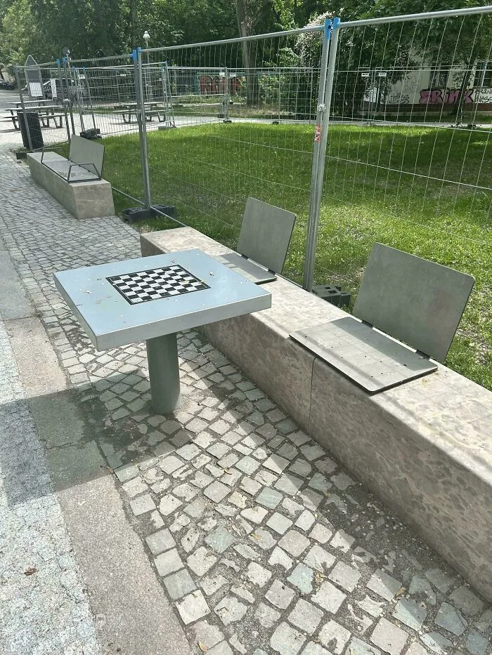 This Pretty Much Unusable Chessboard Setup The City Built On My Street