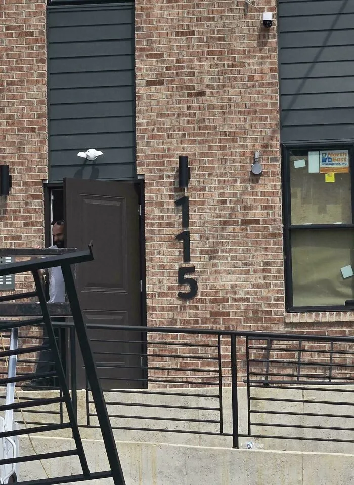 Definitely The Best Way To Line Up This House Number And Lighting Fixture