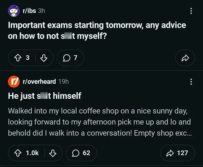 A screenshot of a funny internet moment on Reddit, where a user asks for advice on avoiding an accident before exams.