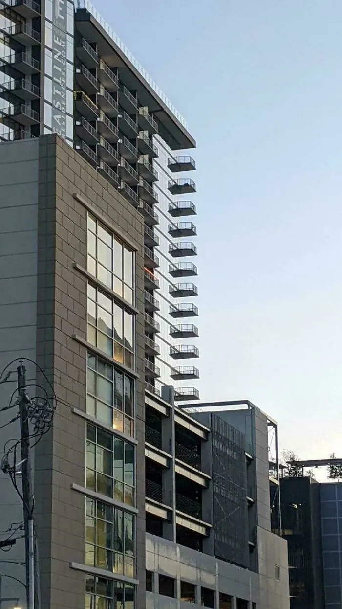 The Way The Sky Reflected Off The Glass At Sunset Made The Balconies Look As Though They’re Floating