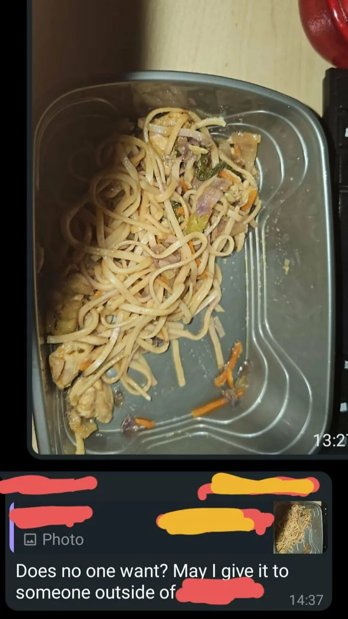 My Boss Thinks She's Doing The Kindest Thing By Posting Her Half Eaten Leftovers For Us In The Group Chat (Warning Pics Could Be Gross)