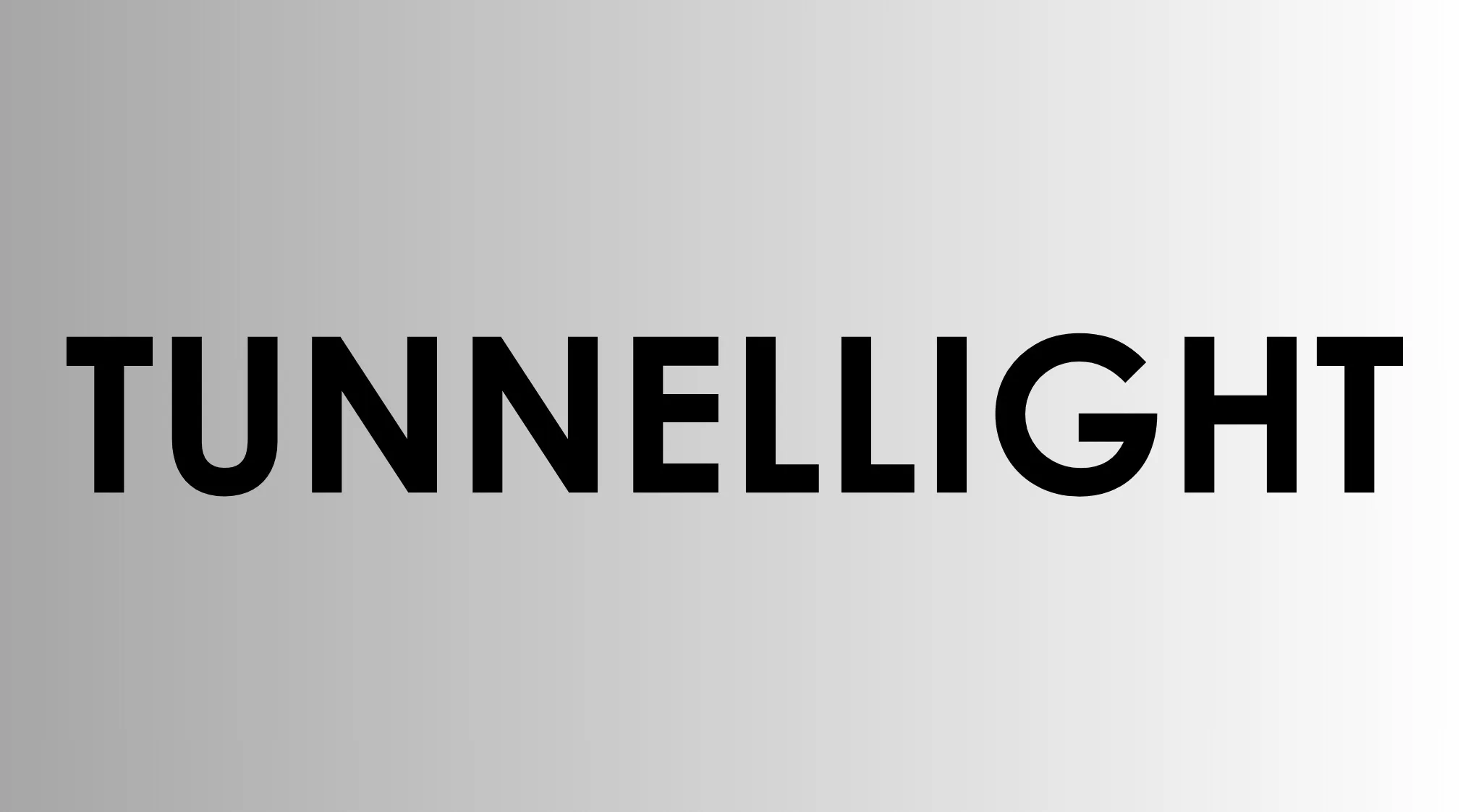 The word TUNNELLIGHT in bold black text on a grey and white gradient background, a rebus puzzle quiz clue for a common expression.