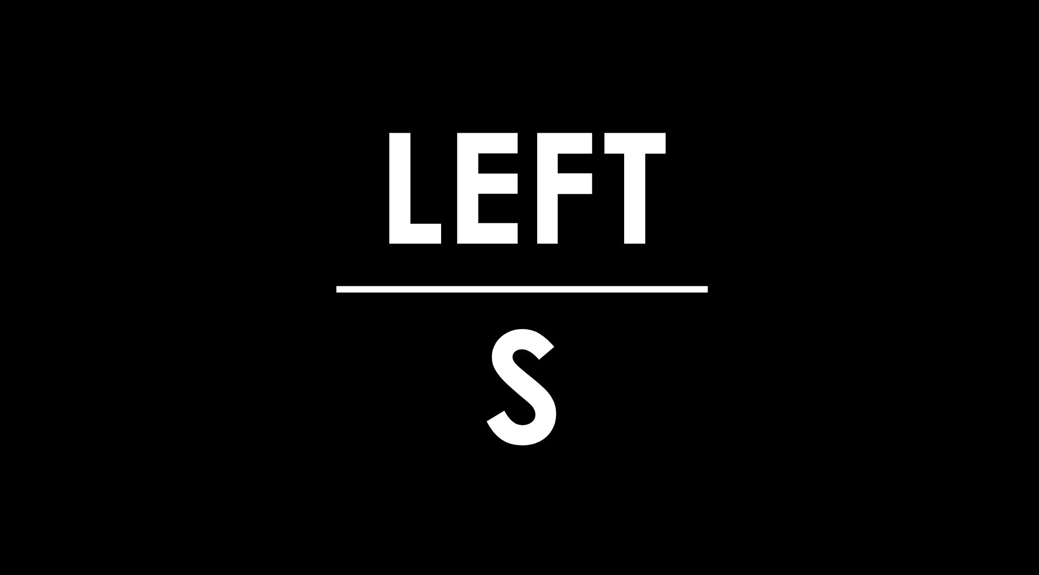 A rebus puzzle quiz showing the word LEFT above a horizontal line, with the letter S below it.