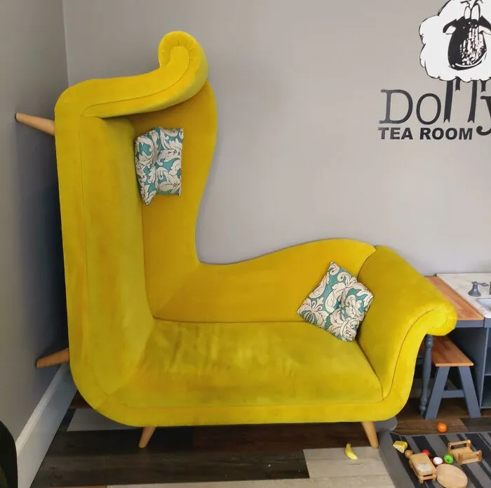 A Sofa I Found In A Tea Room Today That Should Be On The International Space Station