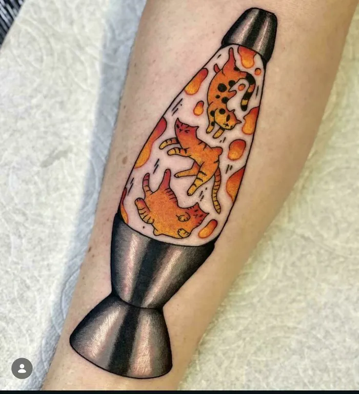 Lava Lamp Cats By Joshua Burd At Loverbird Tattoo In Portland, Or