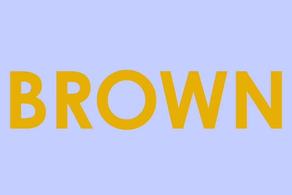 The word BROWN in gold letters on a tap the color green background.