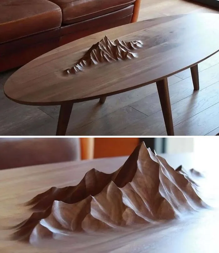 Mesa de centro con cordillera decorativa
