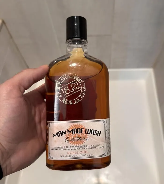 Smelling Like A Luxury Hotel Lobby Without Any Of The Minibar Charges Is Exactly What The <a Style="Display:inline;" Href="Https://Www.amazon.com/18-21-Man-Made-Wash-Noble/Dp/B08znq1q17?ie=utf8&th=1&linkcode=ll2&tag=bpmoose-20&linkid=c73864325b6b94c19d89bc20bbe51e1b&language=en_us&ref_=as_li_ss_tl" Target="_blank">  <span Style="Font: Inherit; Color: #d74b1f;"> Original Noble Oud 3-In-1 Body Wash </Span> Brings To Dad's Shower Routine In One Single Bottle