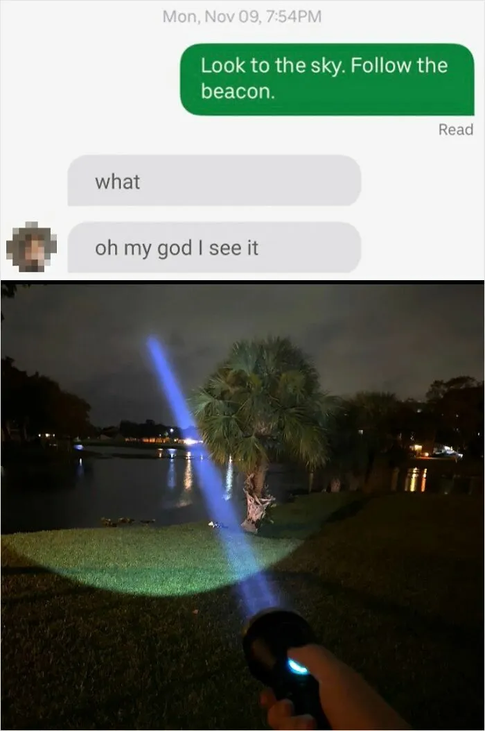 Uber Eats Driver Couldn't Find My Address. Had To Light The Beacon