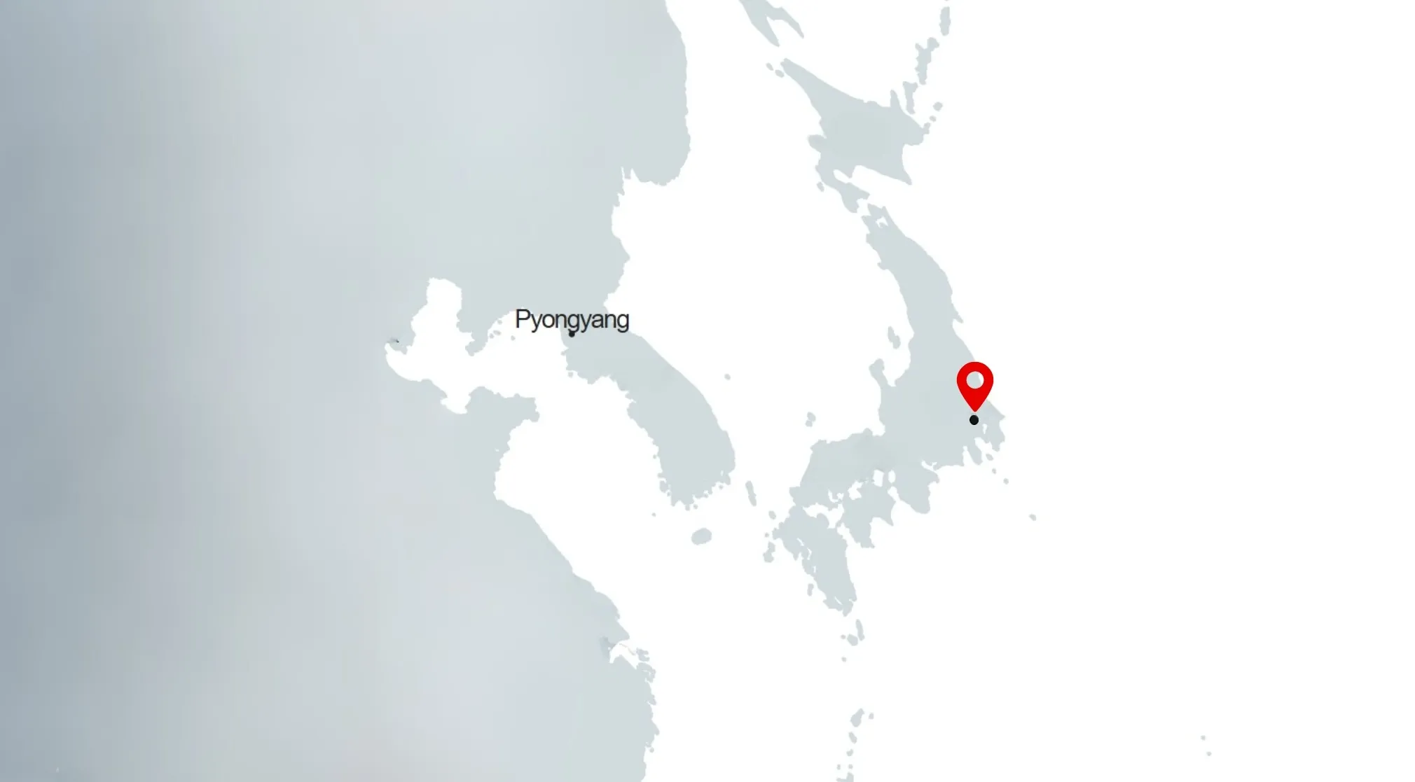 Map showing Pyongyang and Osaka, with a red pin indicating a capital city in Japan. Guess the capital.