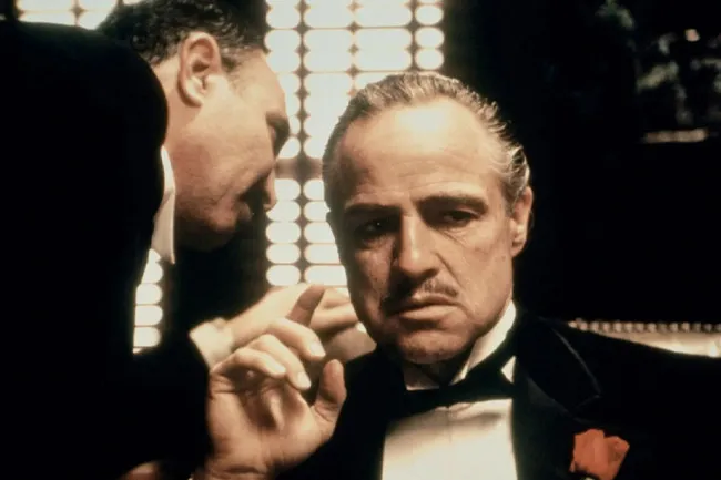 Marlon Brando as Vito Corleone in The Godfather, an iconic movie for a night alone.