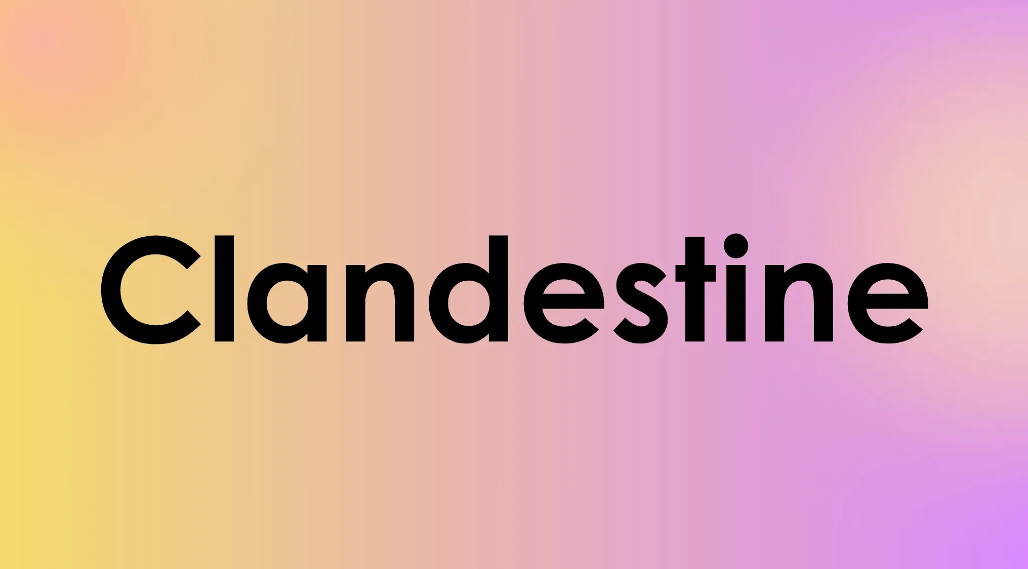 Image shows the word Clandestine on a colorful background, asking for its meaning in Smart People Words Part 7.