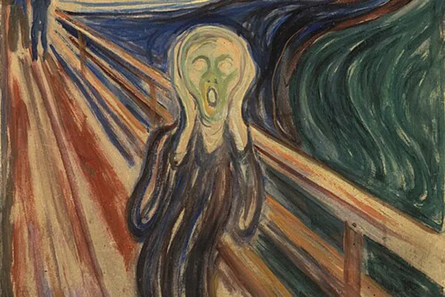 Edvard Munch's The Scream artwork, a famous painting chosen to be an author of art.