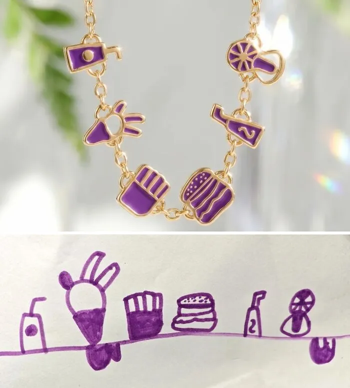 20 Children’s Drawings Turned Into Handcrafted Enamel Jewelry By Minttnim