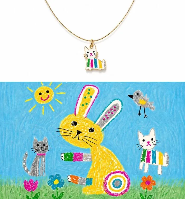 20 Children’s Drawings Turned Into Handcrafted Enamel Jewelry By Minttnim