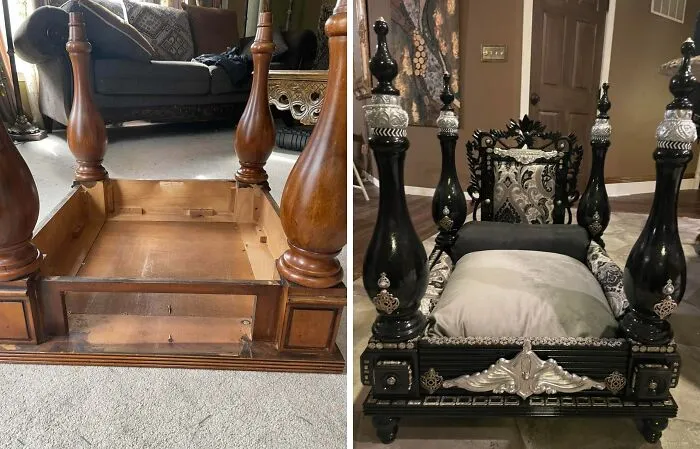 I Turned This Old End Table Into A Bougie Dog Bed