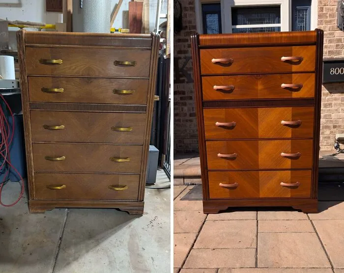 Walnut Art Deco Dresser