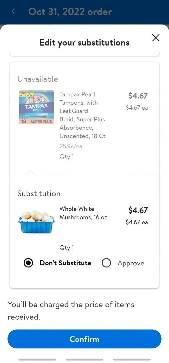 Delivery Substitutions That Don’t Make Sense