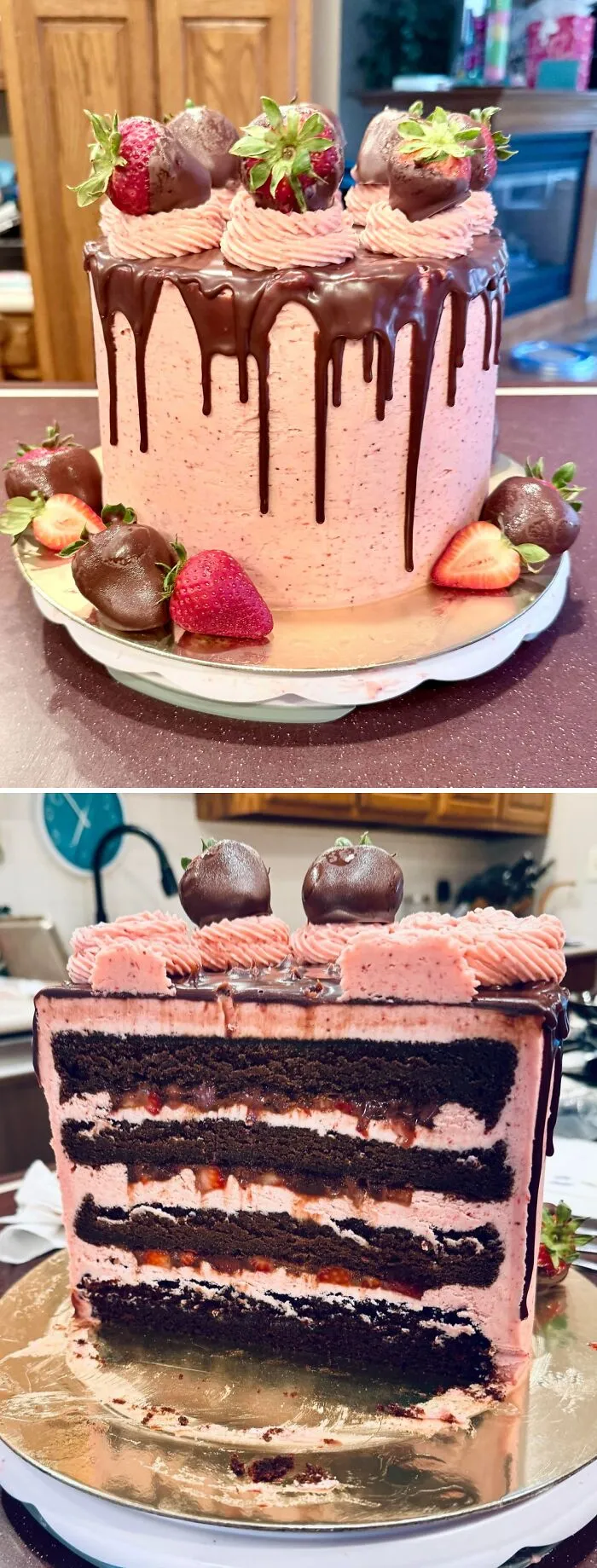 My Son Requested A Chocolate Covered Strawberry Cake For His 16th Birthday 🎂