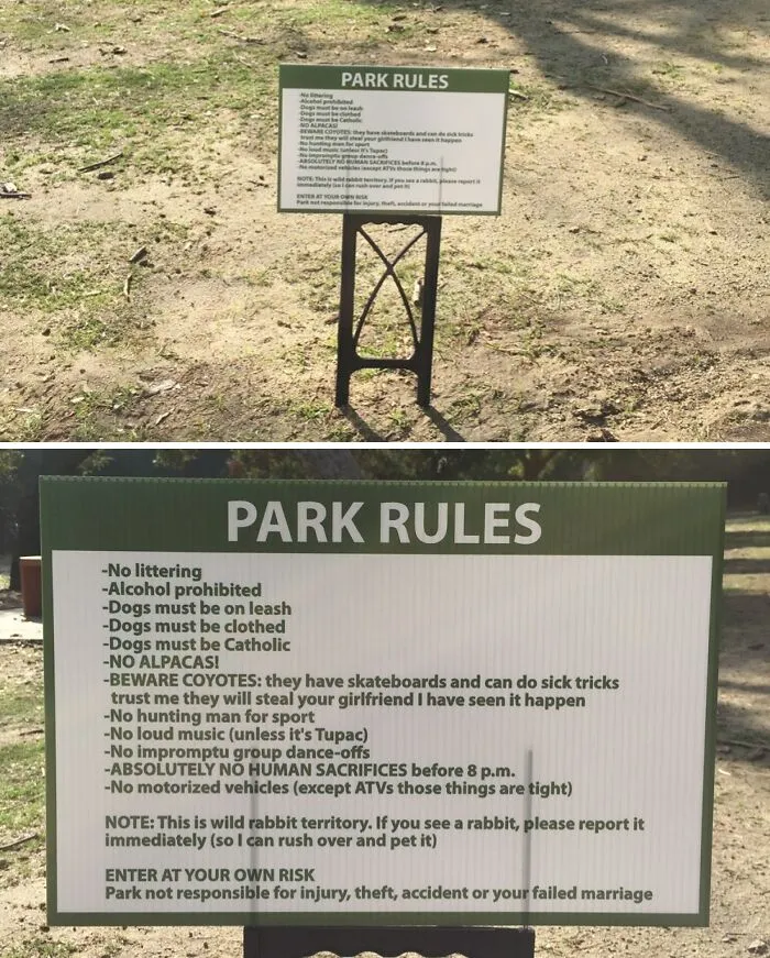 I Added Some New Rules To The Park By My House