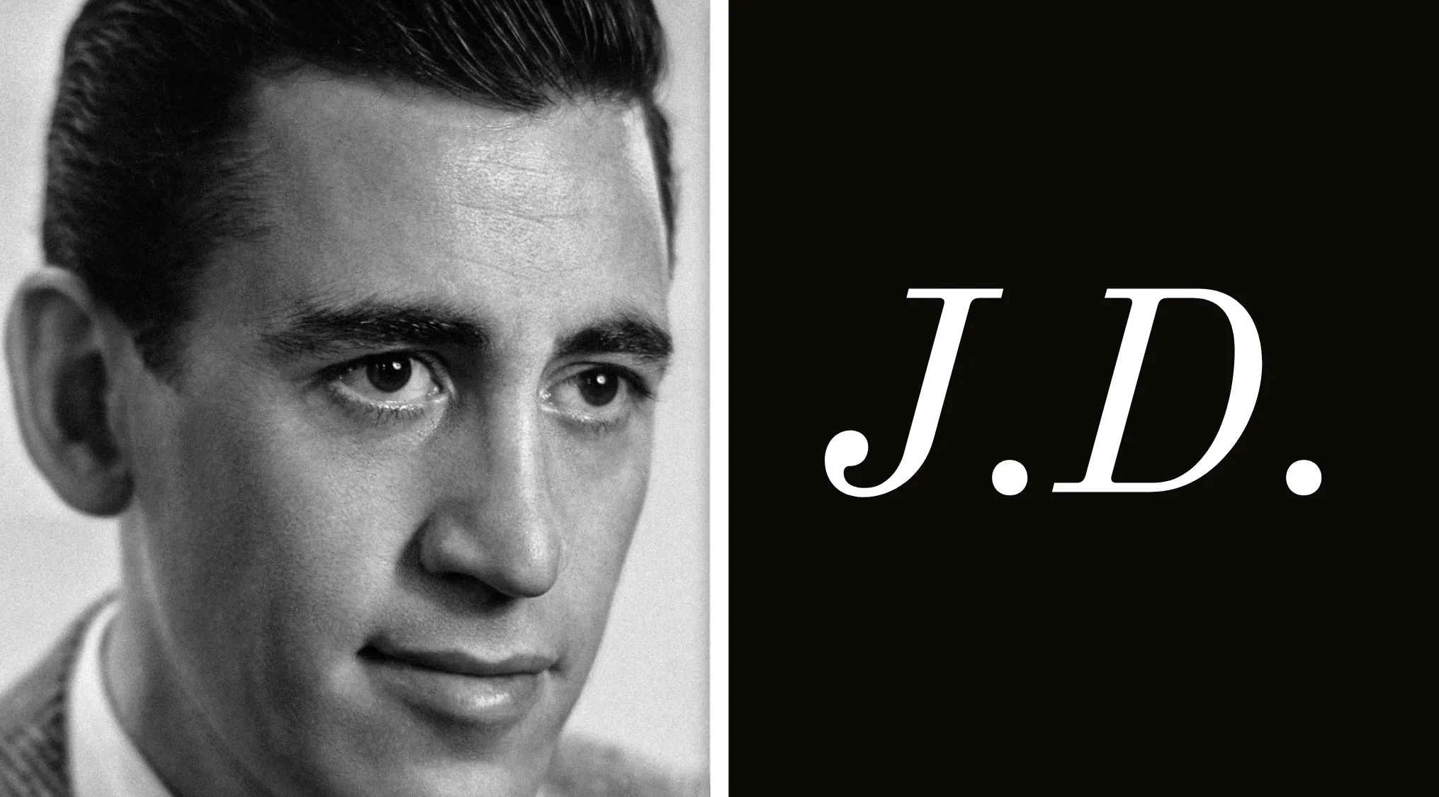 Black and white portrait of J.D. Salinger, author of The Catcher in the Rye.