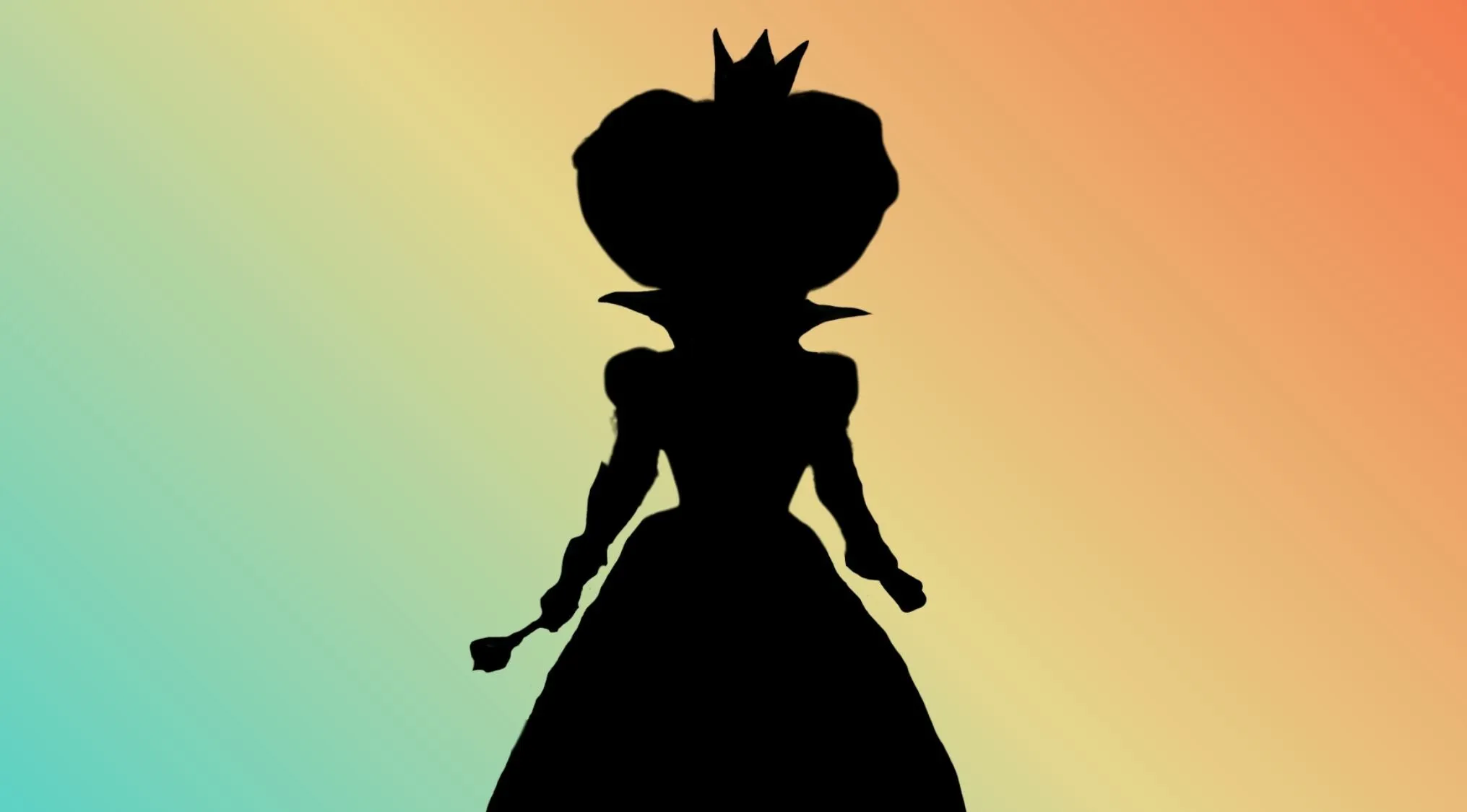 Character Silhouettes: Part 5 with the silhouette of a character in a gown and crown, holding a scepter.