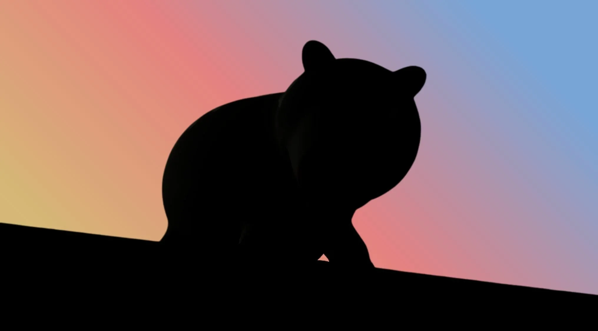 Character silhouettes: Toy Story character in silhouette, with a colorful background.