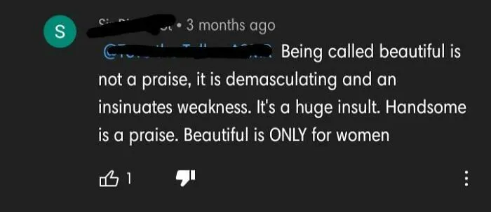 You Can't Be Beautiful And A Man Simultaneously