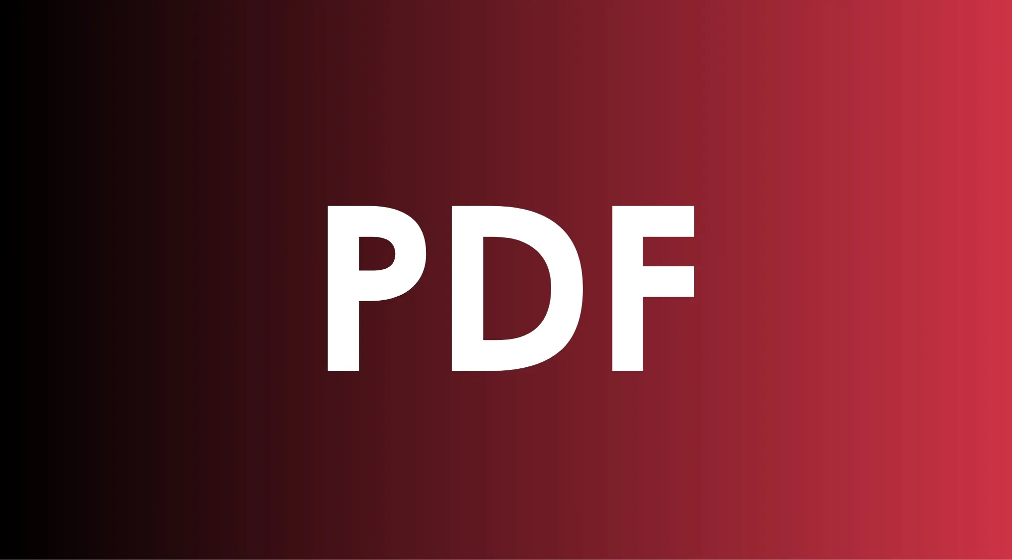 A red and black gradient background with the white letters PDF, asking what the abbreviation PDF stands for in a general knowledge quiz.