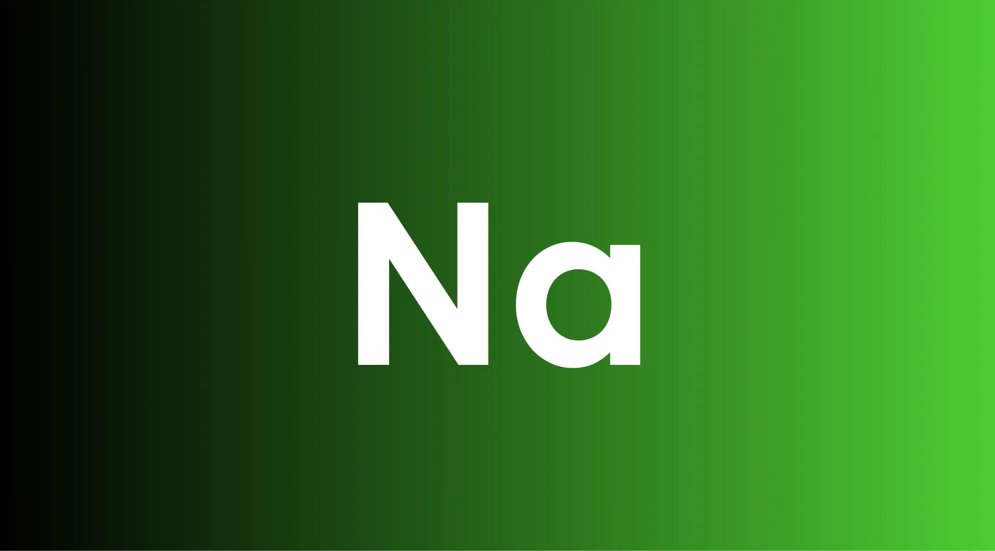 A general knowledge quiz image with a vibrant green background featuring the white letters Na, representing the element sodium.