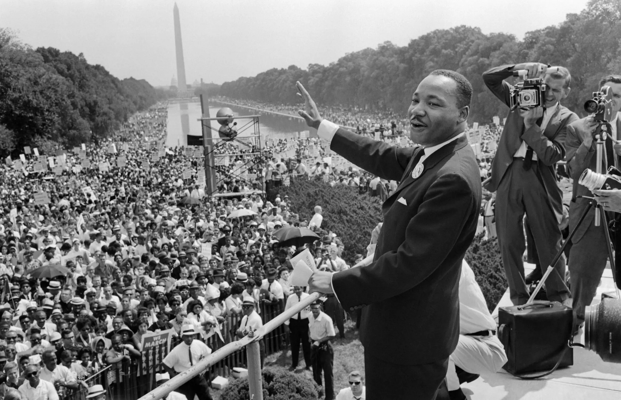 Martin Luther King Jr. delivering his 'I Have a Dream' speech at the March on Washington.
