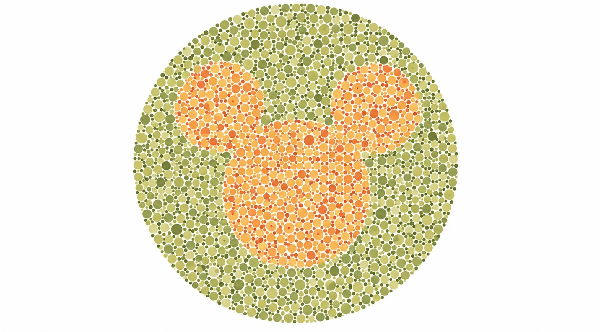 An animated character silhouette of Mickey Mouse hidden in this color blindness test.