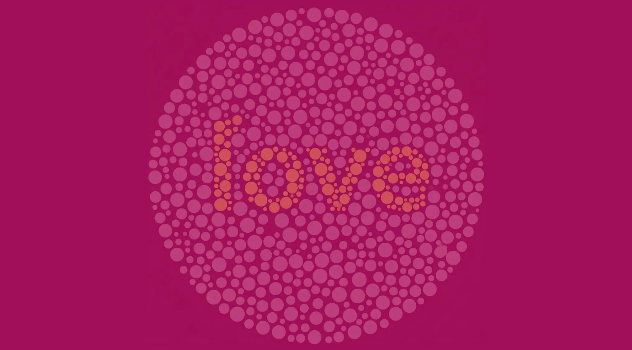 The word love is hidden in this color blindness test. Can you make out the word hidden?