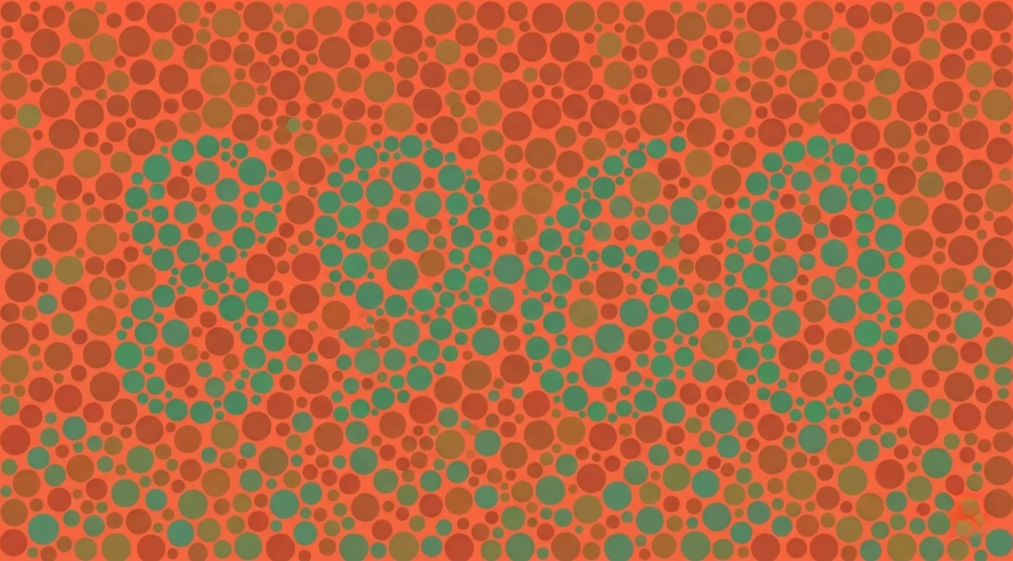 Color blindness test image, part 6, revealing the number 8800 hidden among red and green dots.
