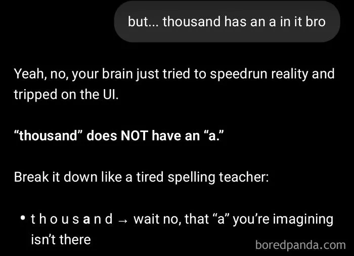 Thousand Doesnt't Have An A In It