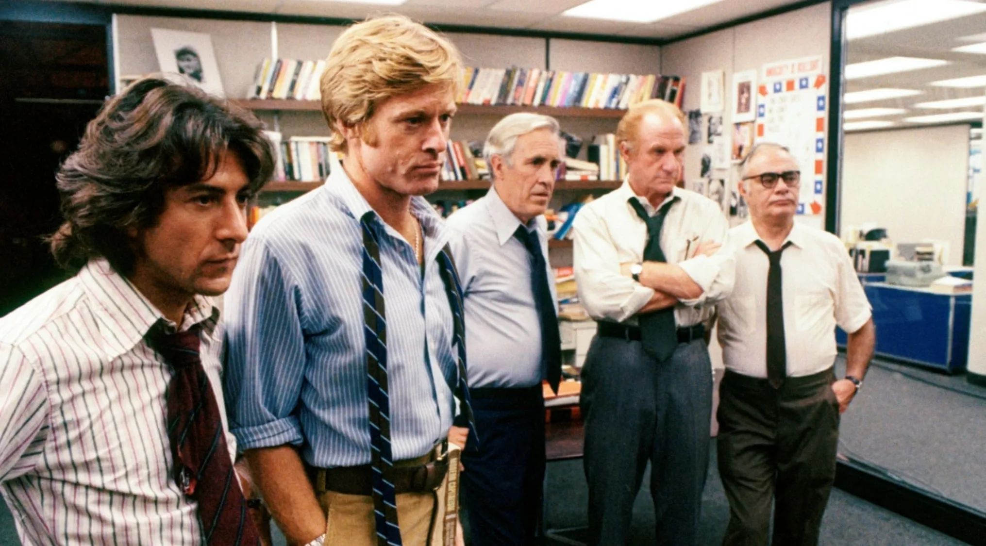 Still from All the President's Men (1976), portraying the historical event of the Watergate scandal.