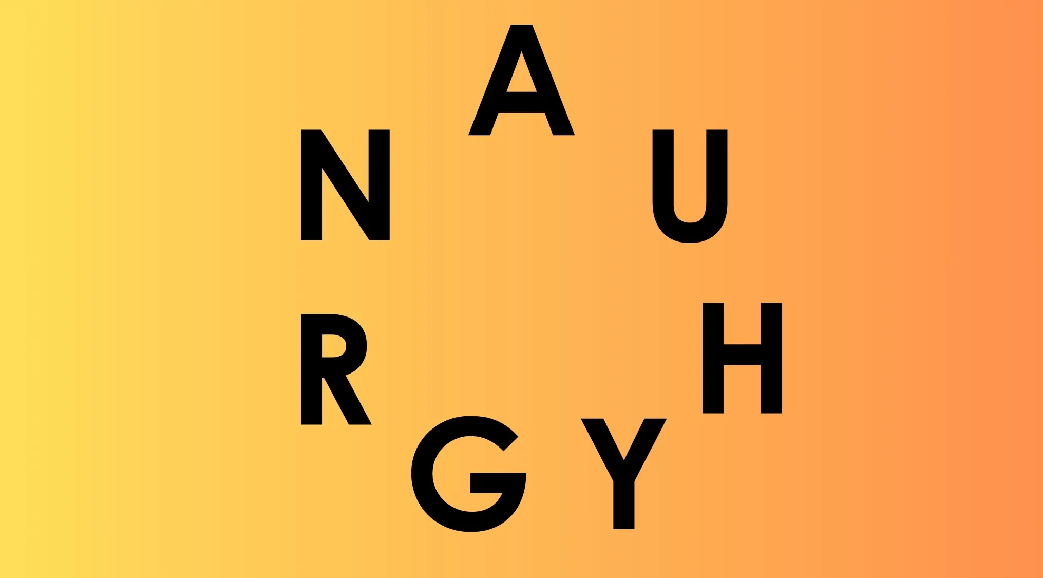 Scrambled letters A, N, U, R, G, H, Y forming a circle on an orange-yellow gradient. Guess The Country letters.