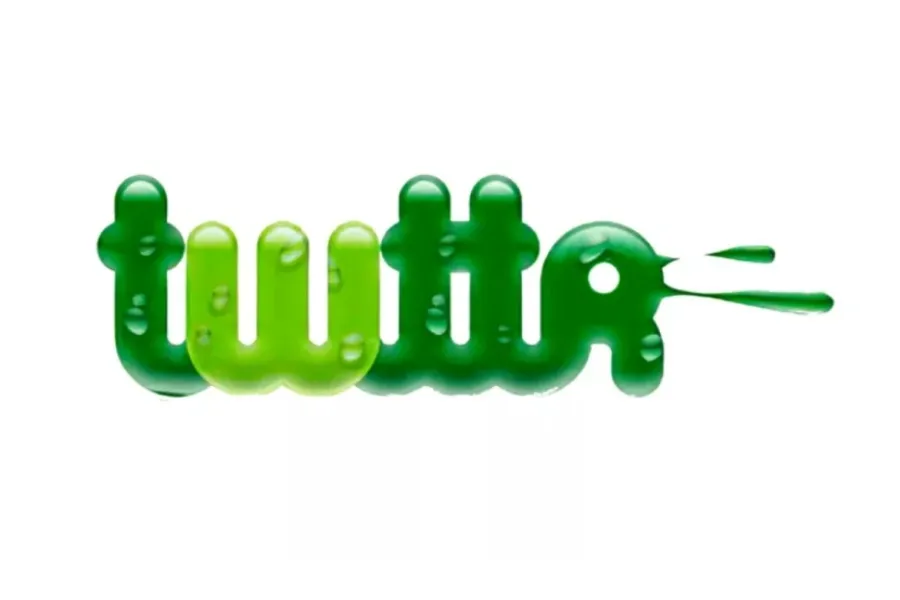 The original green Twitter logo with liquid droplets, representing the social media platform's launch.