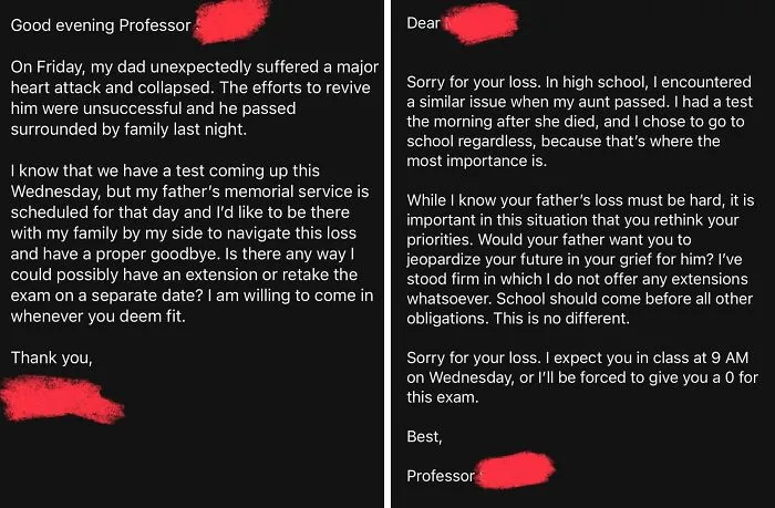 The Professor Won’t Excuse Me For My Dad’s Funeral