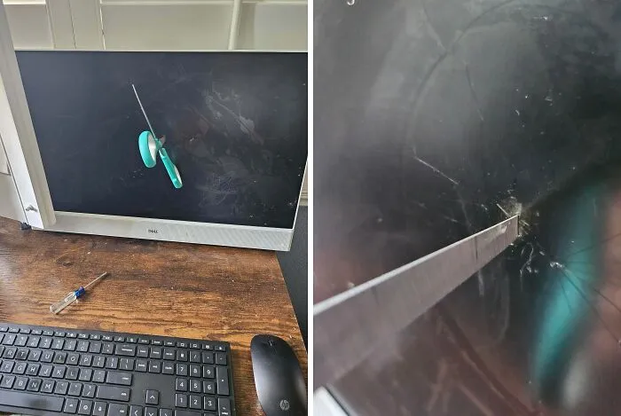 8-Year-Old Cousin Stabbed My $300 All-In-One Computer When I Refused To Let Him Use It